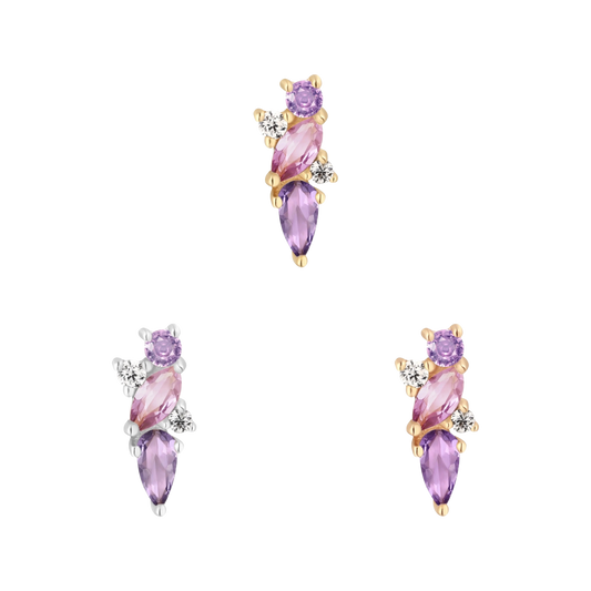 VISIONARY - AMETHYST + PINK SAPPHIRE - THREADLESS END