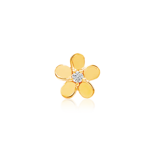 14k Yellow Gold Flower- Threadless Atachment