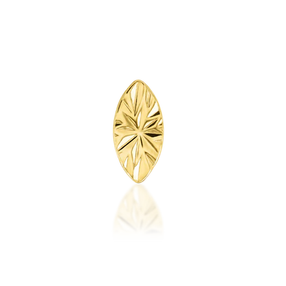 Laser Marquise- 14KT Gold Threadless attachment