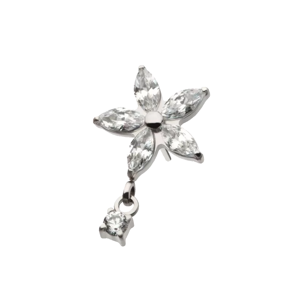 Titanium Flower Dangle Threadless Attachment