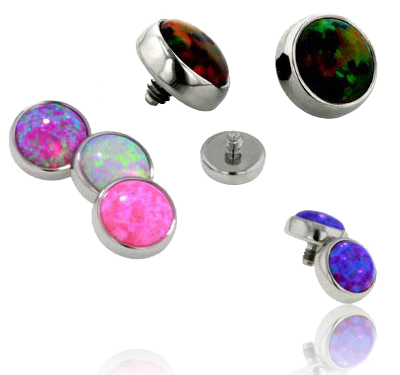 Titanium Bezel Set Opal Threaded Attachment