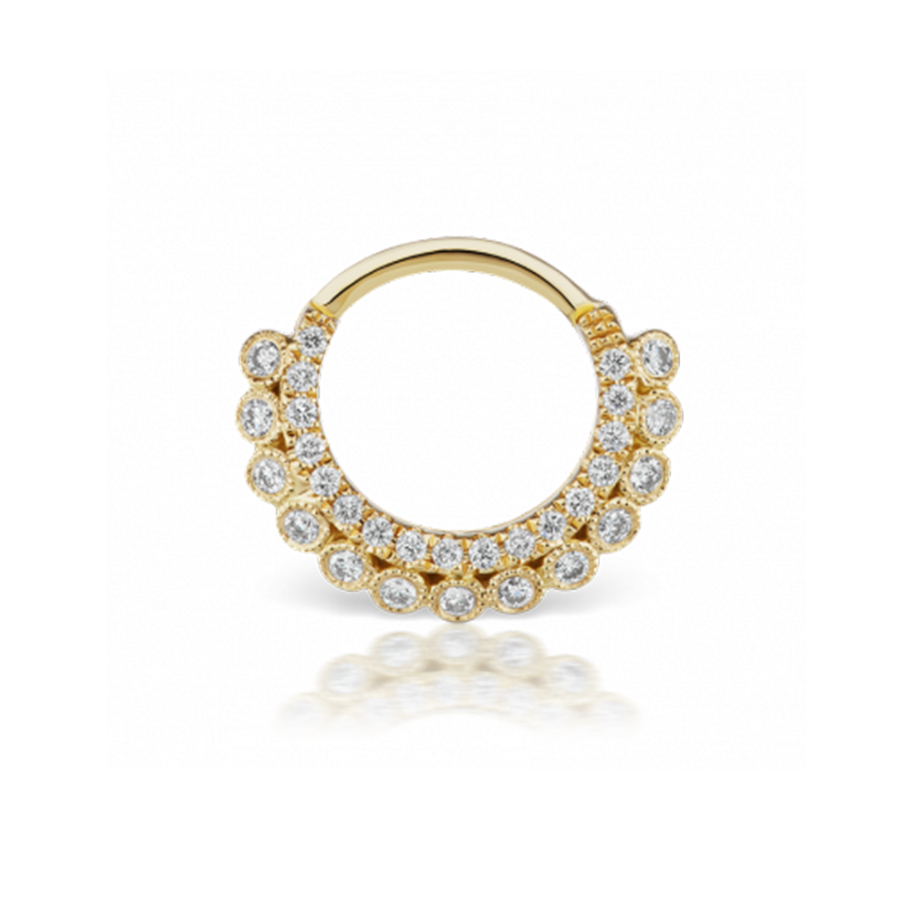 Diamond Apsara Hinge Ring