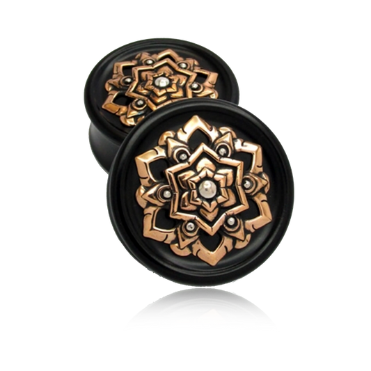 Chandi Mandala Plugs - Brass