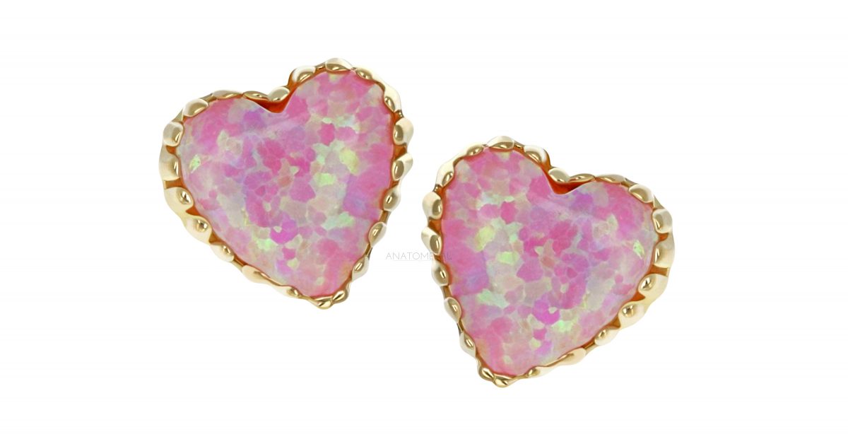 18k Gold Opal Heart Threadless Attachments