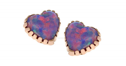 18k Gold Opal Heart Threadless Attachments