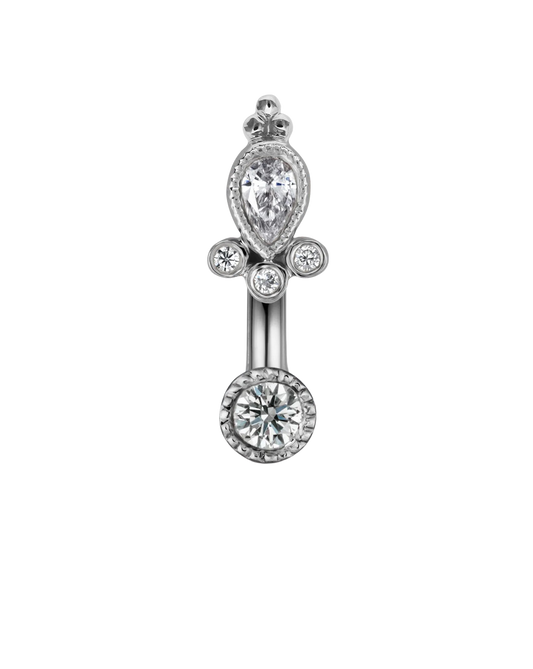 Diamond Delia and Scallop Set Diamond Rook Barbell