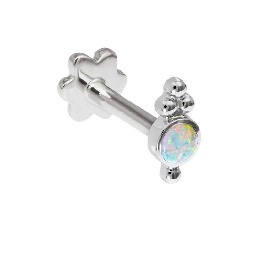 Opal Four Ball Trinity Threaded Stud Earring
