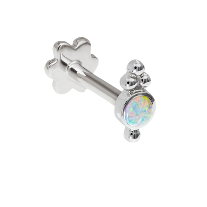 Opal Four Ball Trinity Threaded Stud Earring