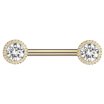 Scallop Set Diamond Nipple Barbell