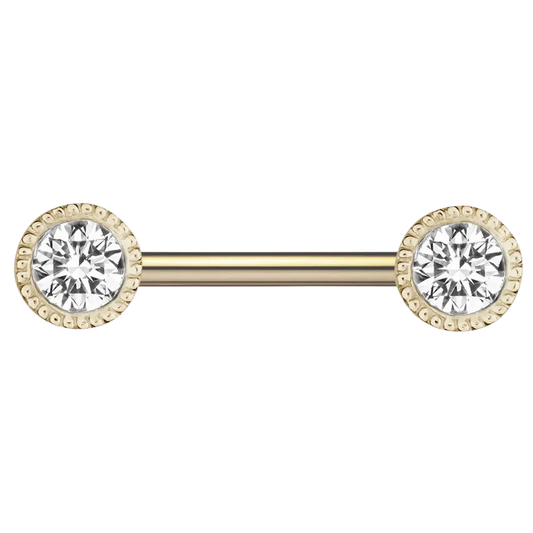 Scallop Set Diamond Nipple Barbell