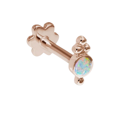 Opal Four Ball Trinity Threaded Stud Earring