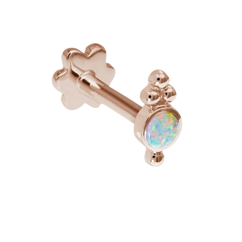 Opal Four Ball Trinity Threaded Stud Earring