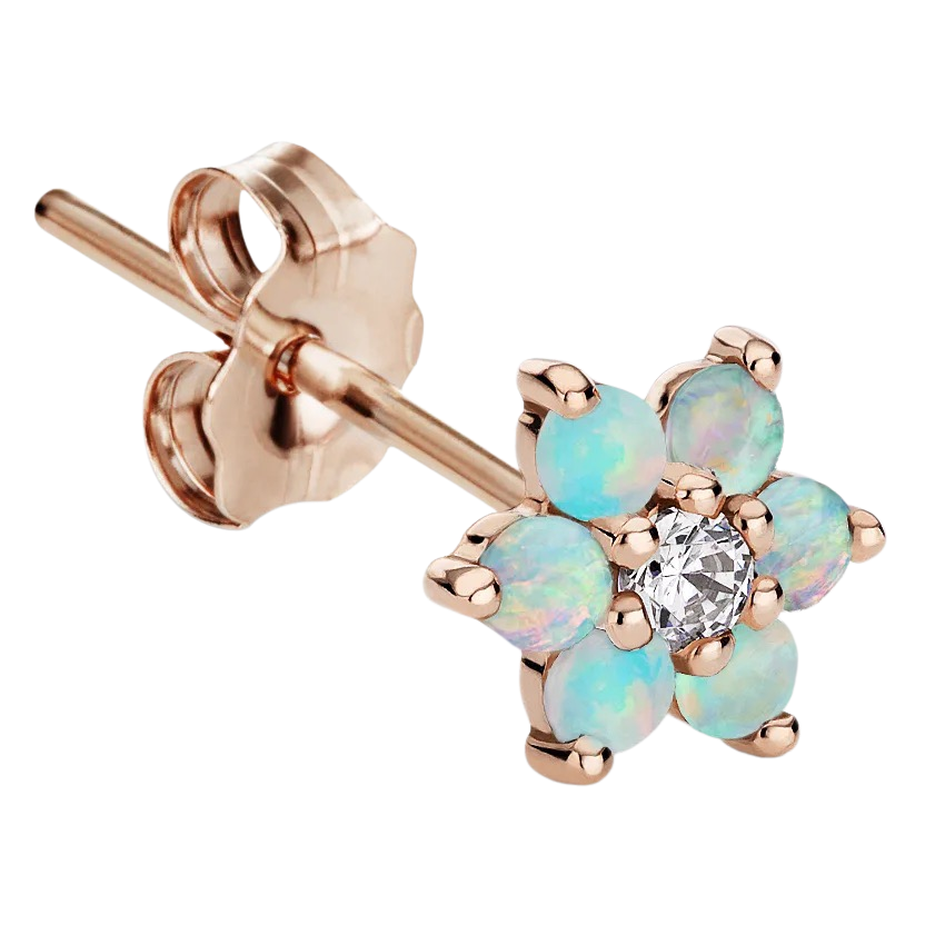 Opal sales flower earrings