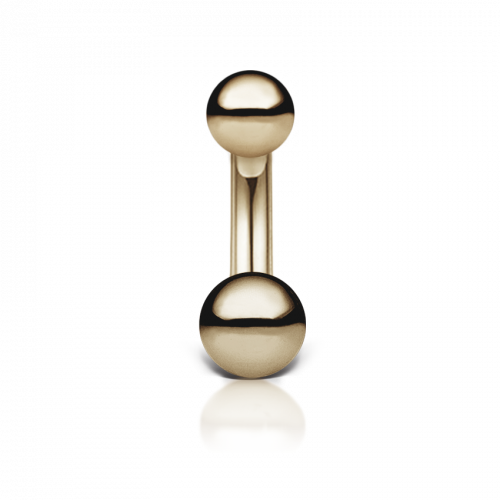 Gold Ball Rook Curved Barbell