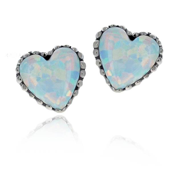18k Gold Opal Heart Threadless Attachments