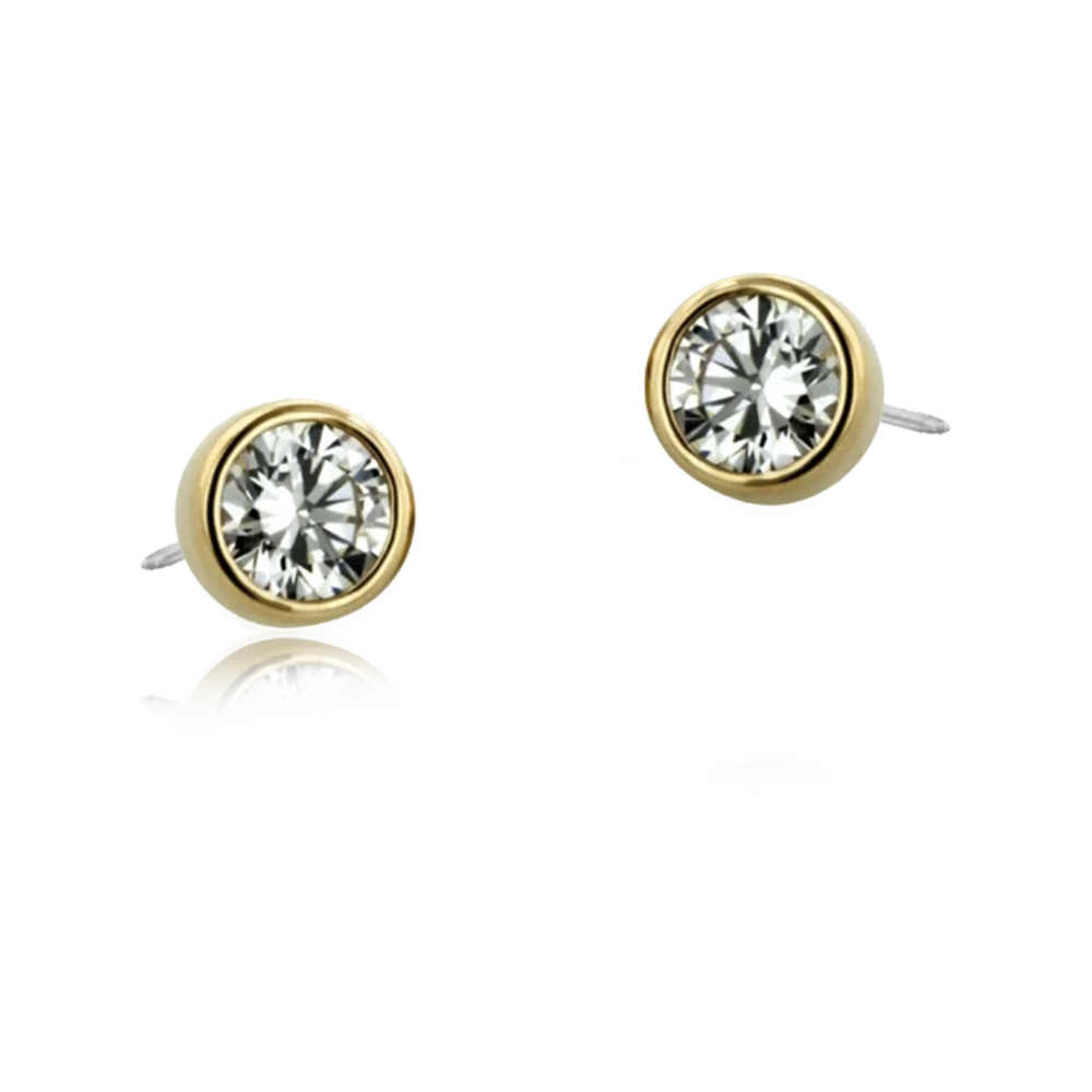 18k Bezel Set Gem Threadless Attachment