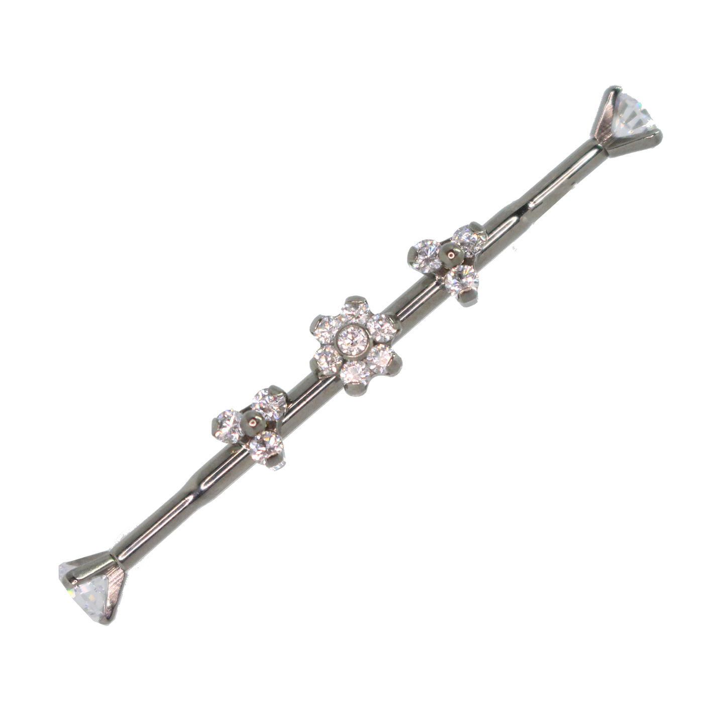 Basic Titanium Gemmed Industrial Barbell