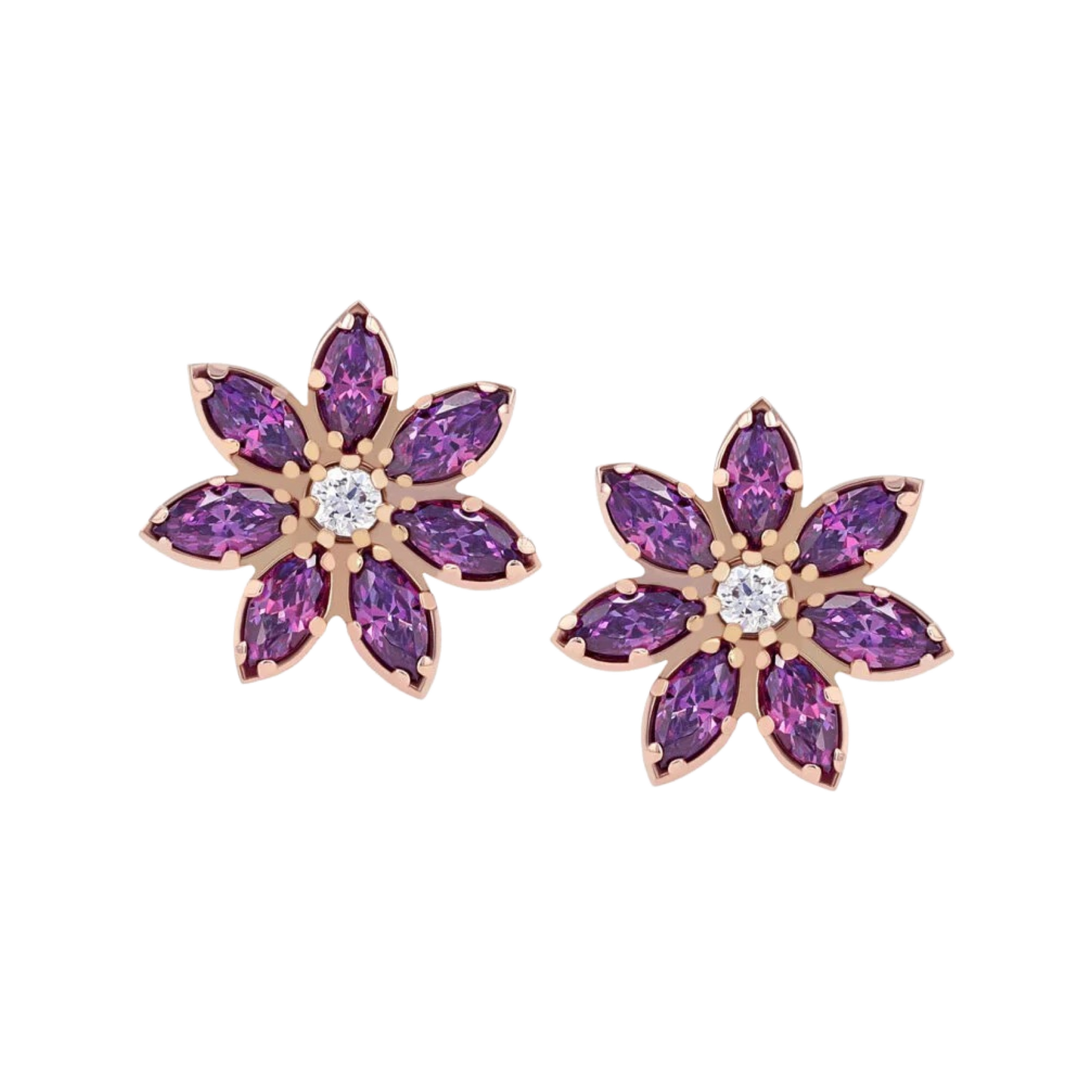 18k Custom Marquise Flower