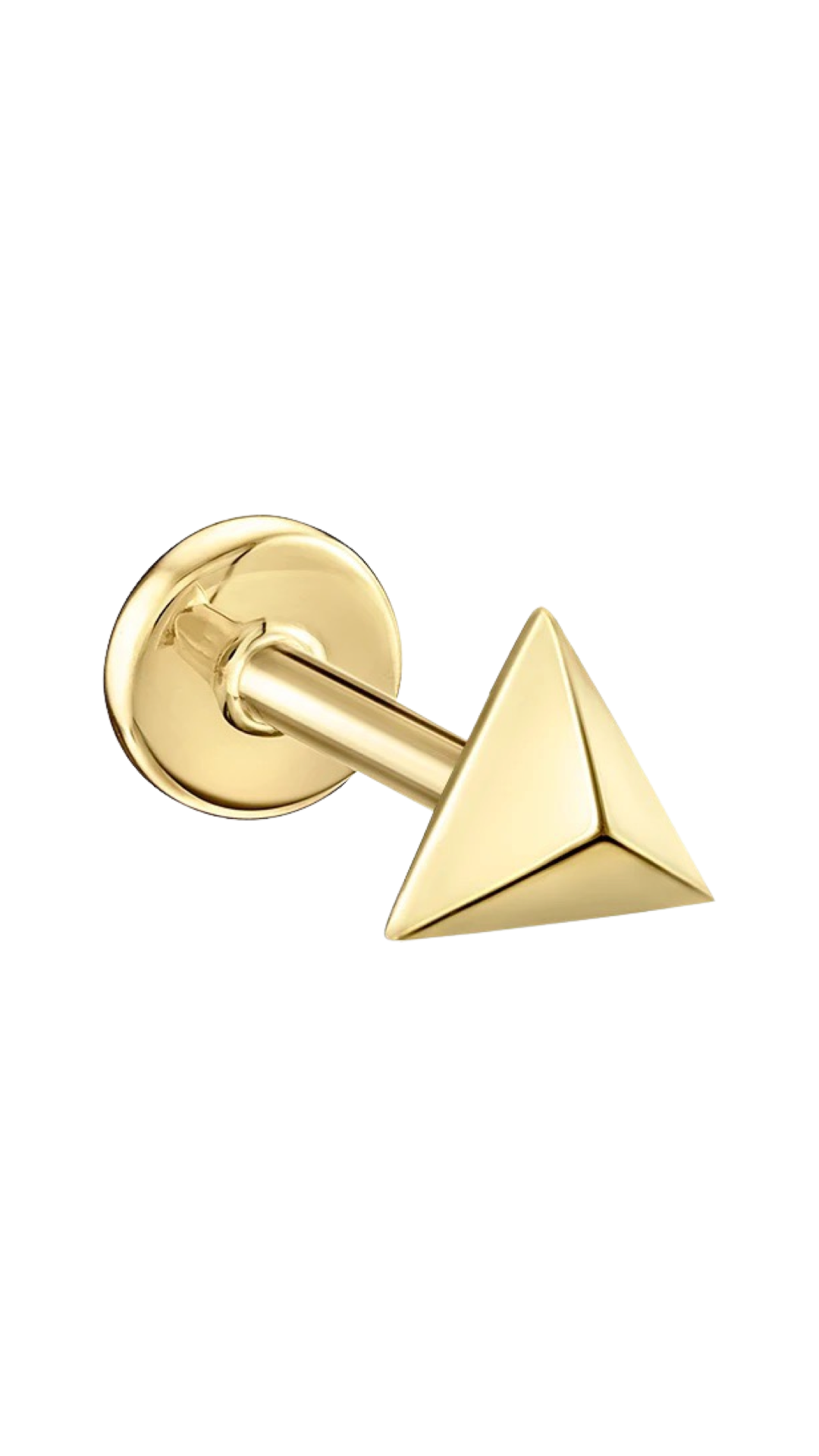 Faceted Triangle Threaded Stud Earring