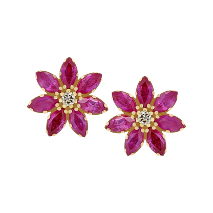 18k Custom Marquise Flower