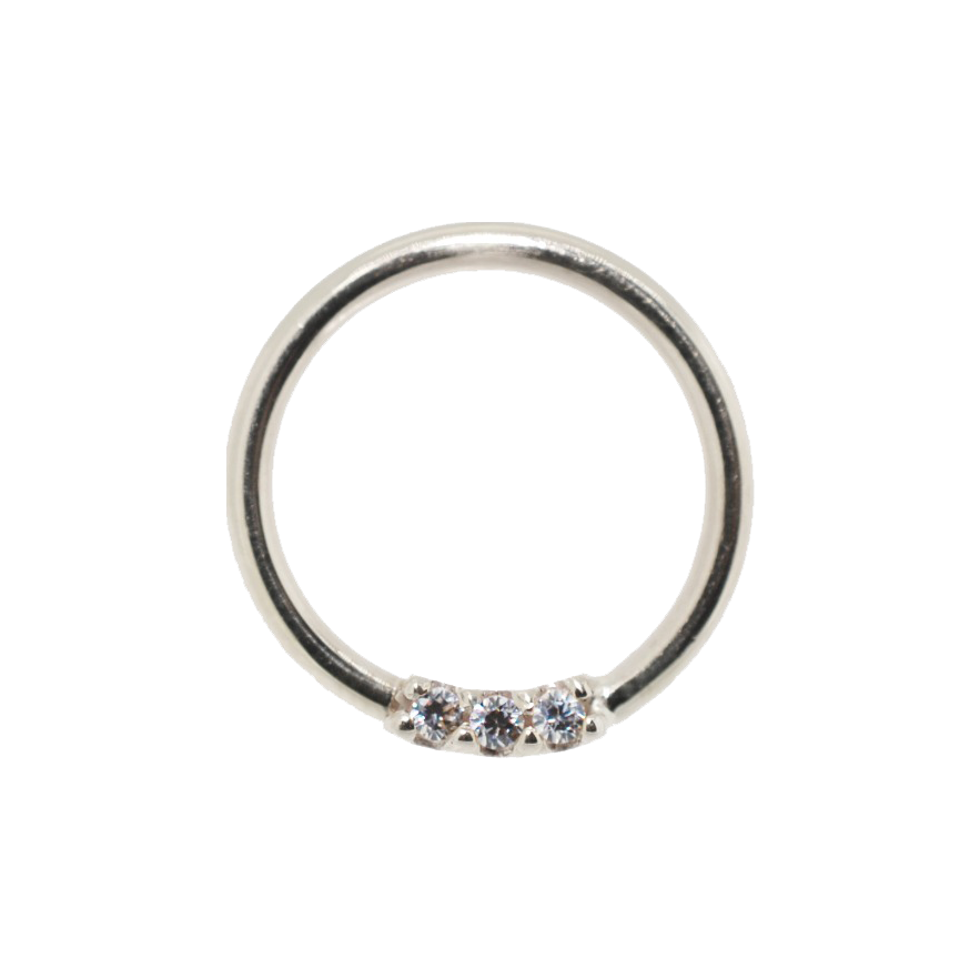 Fixed 3 Gem Seam Ring