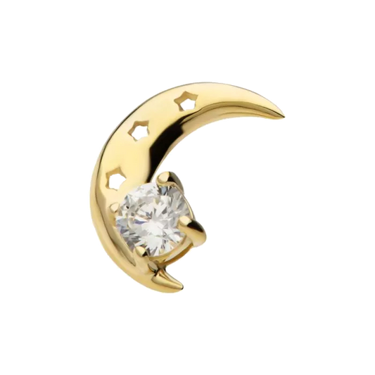 14k Gem Moon Threadless Attachment