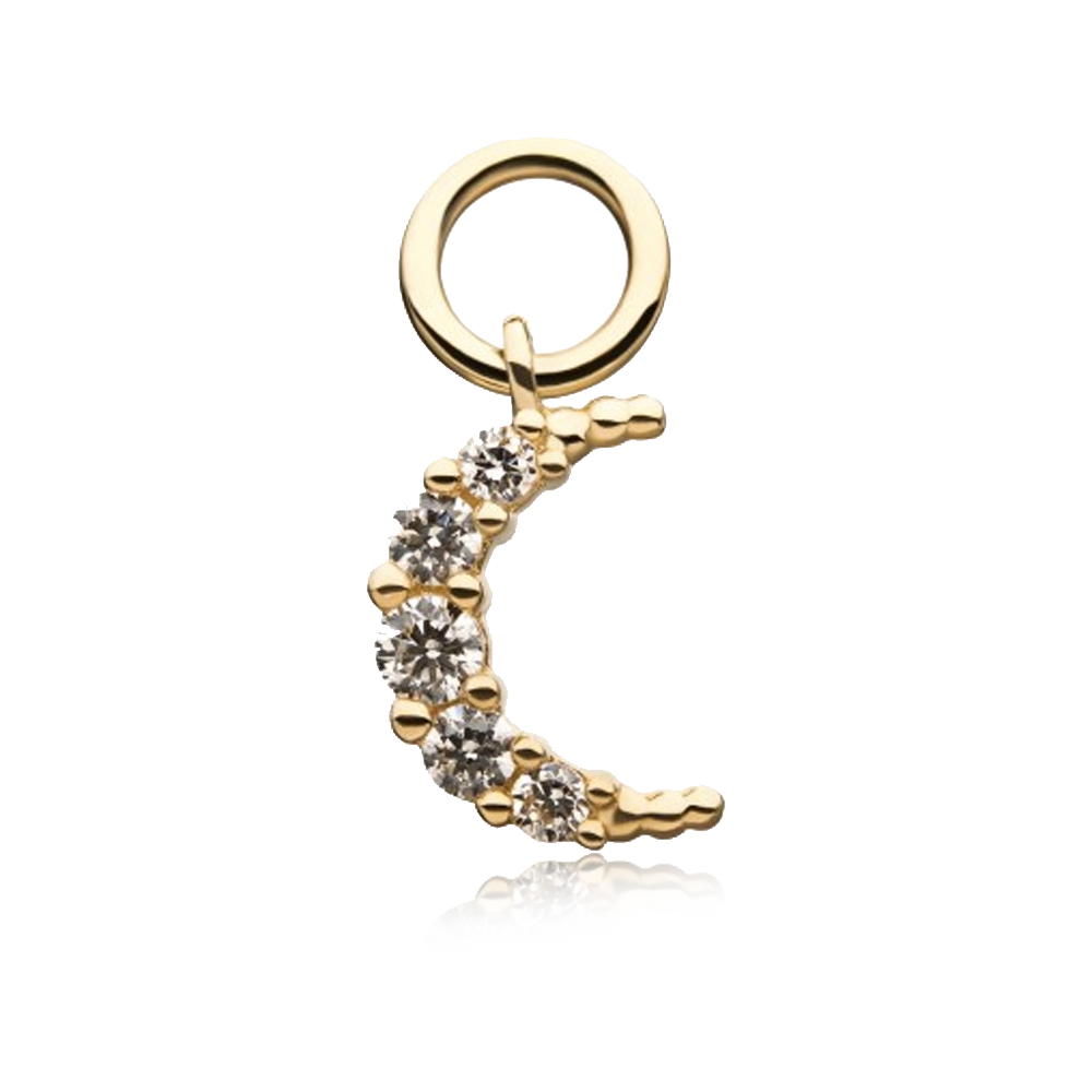 Gemmed Moon Charm