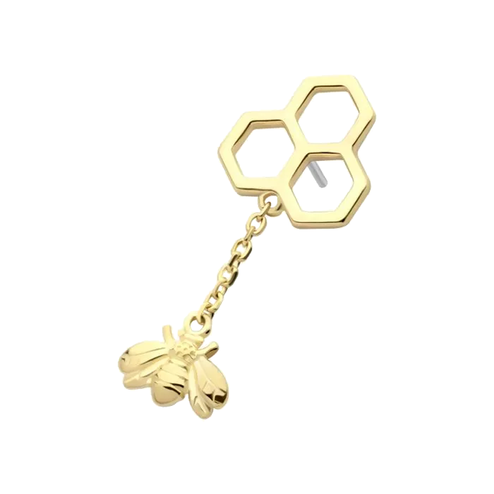 Honeycomb Bee Dangle Threadless Attachment
