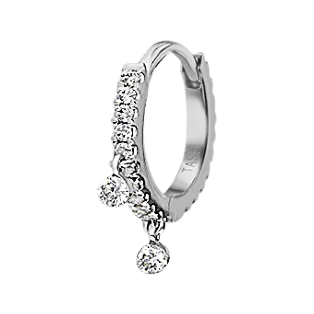 Diamond Eternity Double Dangle Hoop Earring