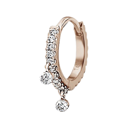 Diamond Eternity Double Dangle Hoop Earring