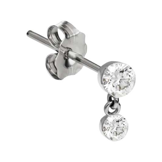 Invisible Set Diamond Dangle Stud Earring