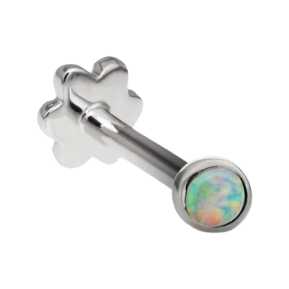 Opal Threaded Stud Earring