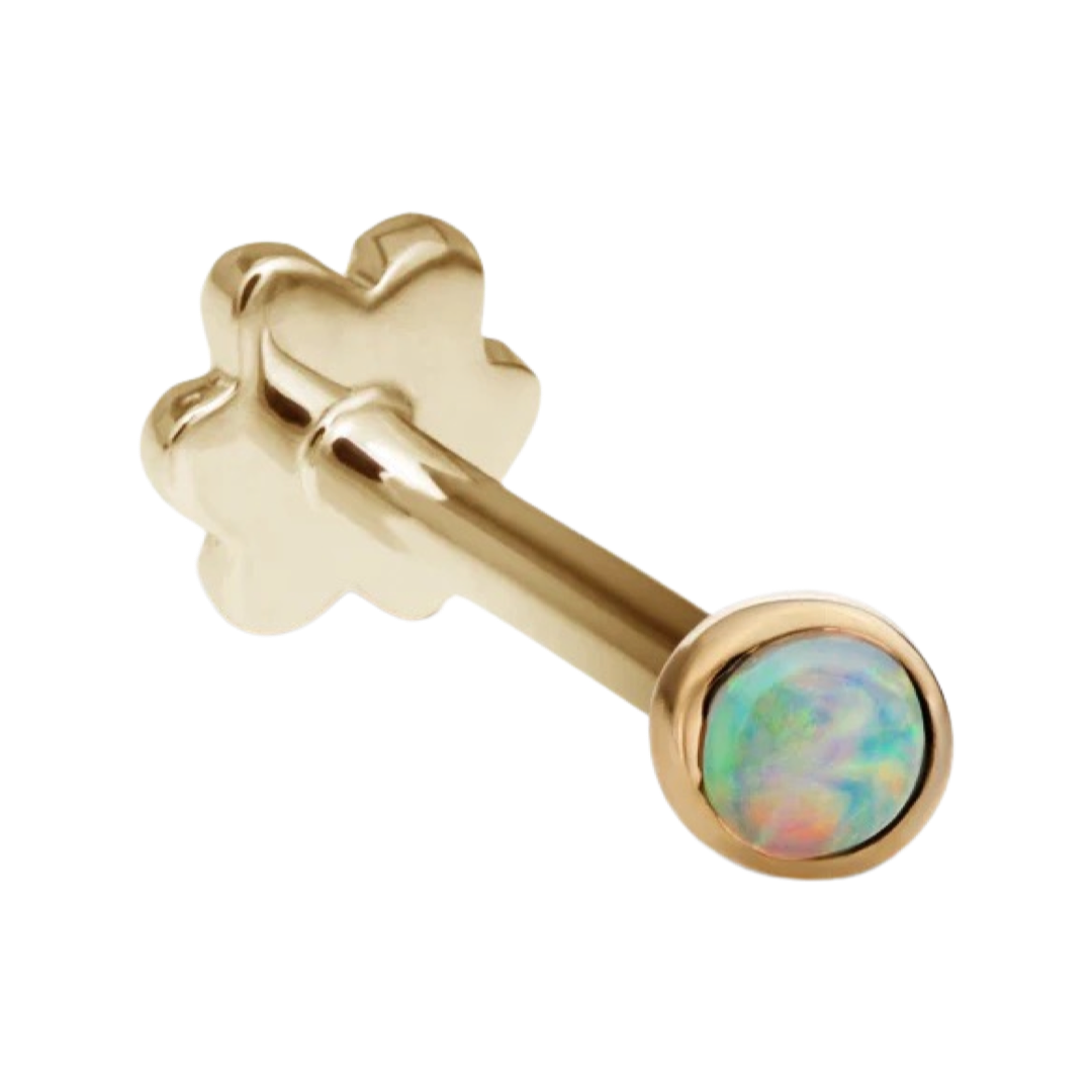 Opal Threaded Stud Earring