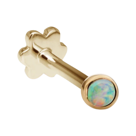 Opal Threaded Stud Earring