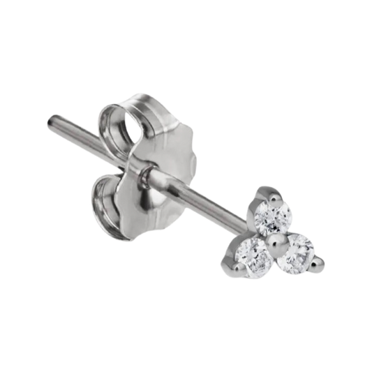 Diamond Trinity Stud Earring