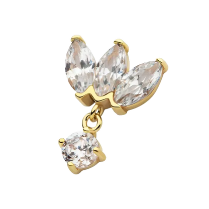 3 Gem Marquise Fan Dangle Threadess Attachment