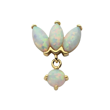 3 Gem Marquise Fan Dangle Threadess Attachment