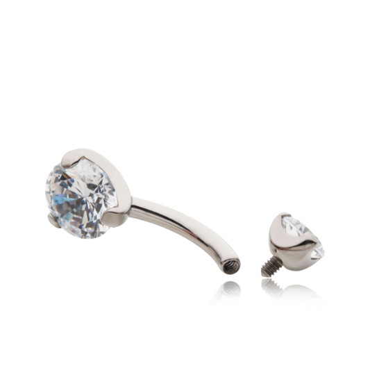 Titanium Prong Set Gem Navel Curve - Mini