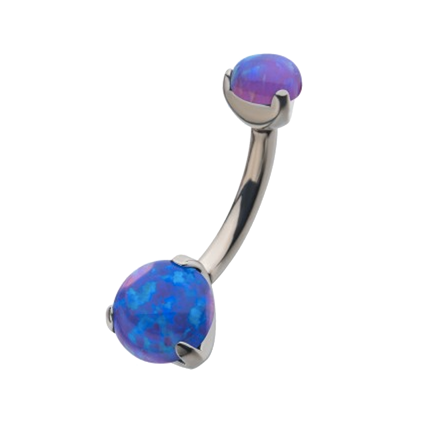 Titanium Prong Set Gem Navel Curve