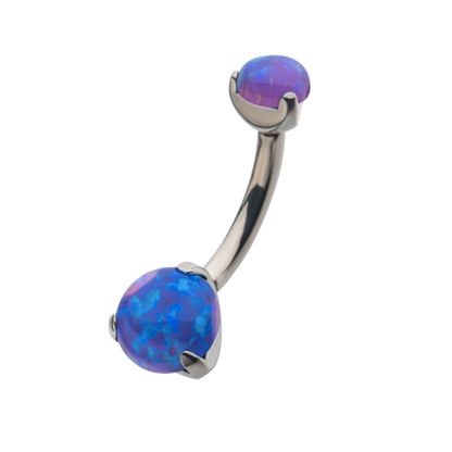 Titanium Prong Set Gem Navel Curve