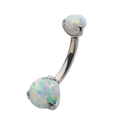 Titanium Prong Set Gem Navel Curve