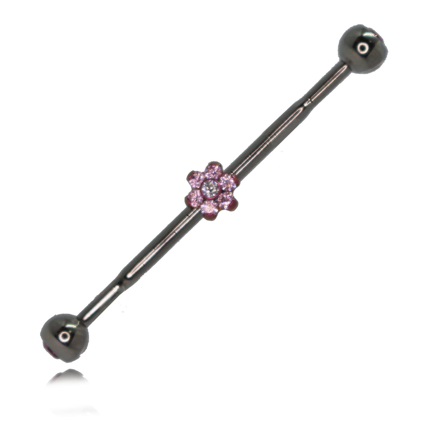 Basic Titanium Gemmed Industrial Barbell