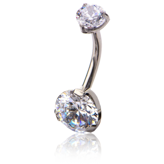 Titanium Prong Set Gem Navel Curve