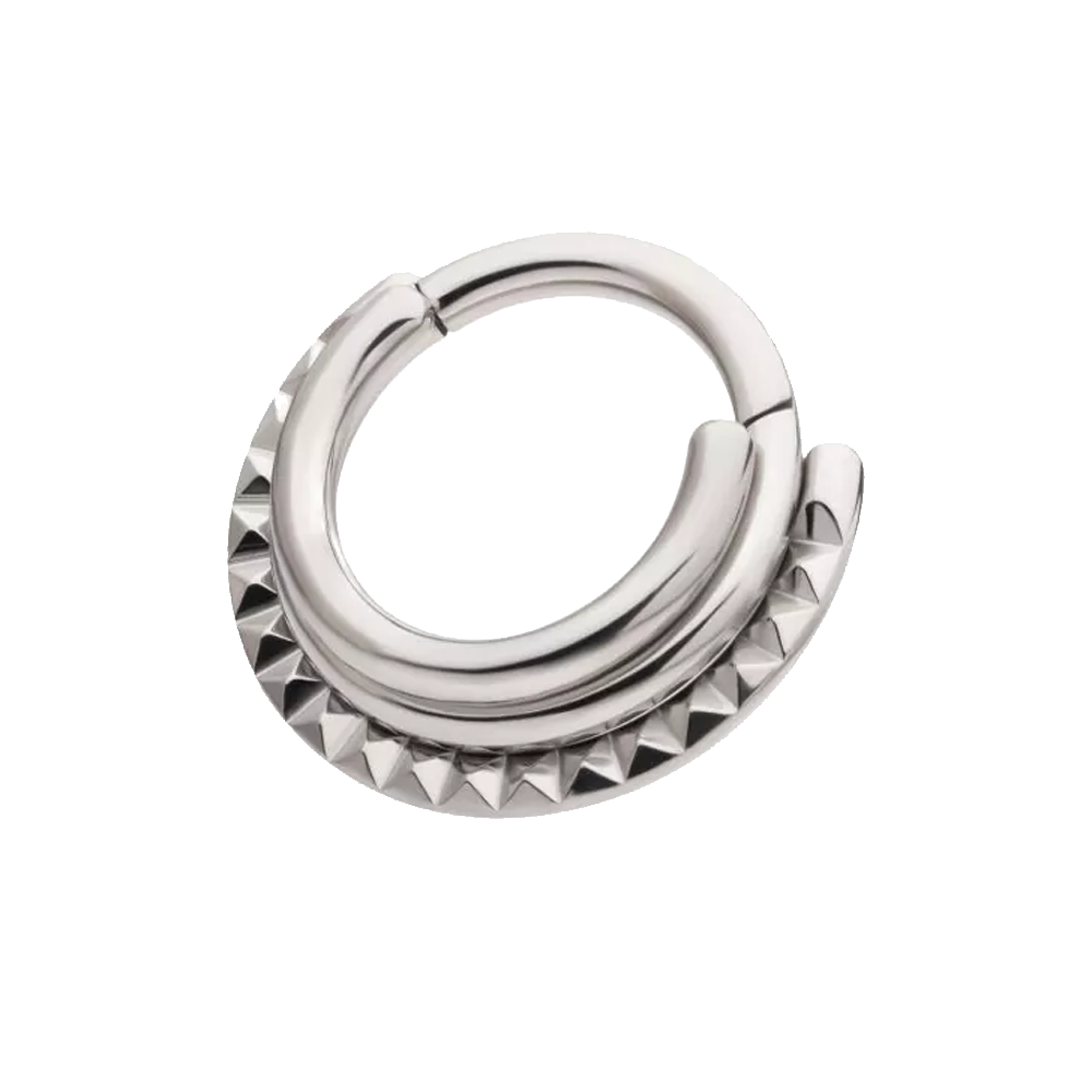 Titanium Stacked Pyramid Hinge Ring
