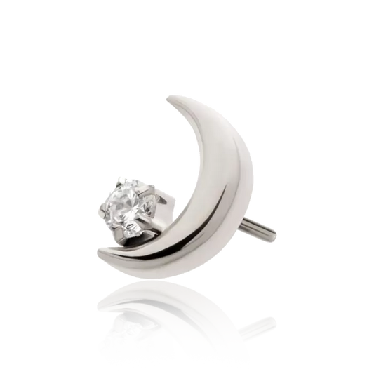 Titanium Gem Moon Threadless Attachment