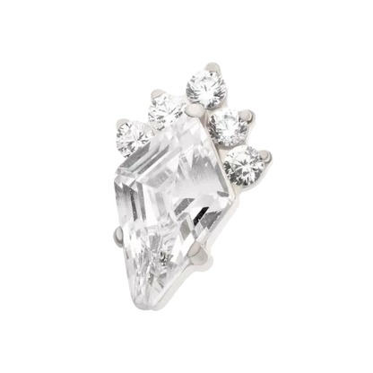 Titanium Kite Cut Gem Cluster Threadless Attachment