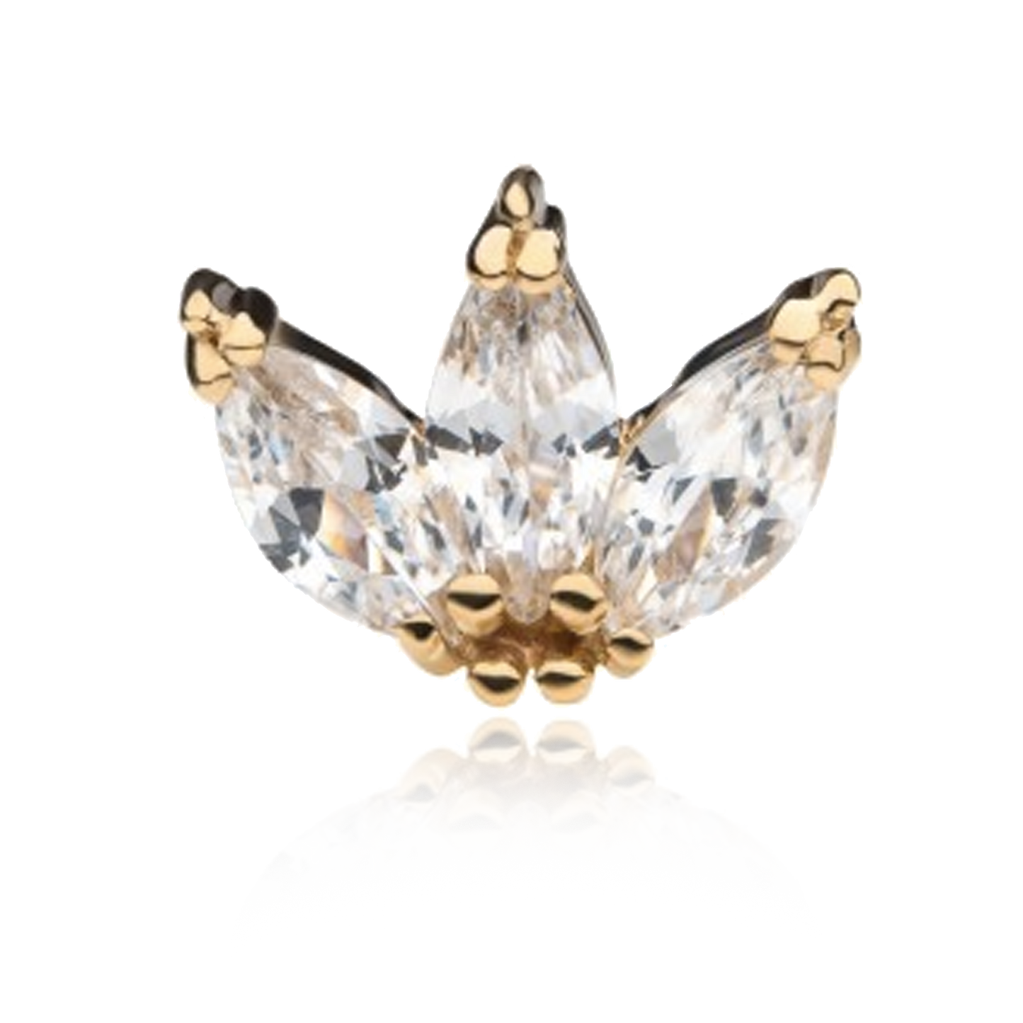 Tri-Bead Marquise Fan Threadless Attachment