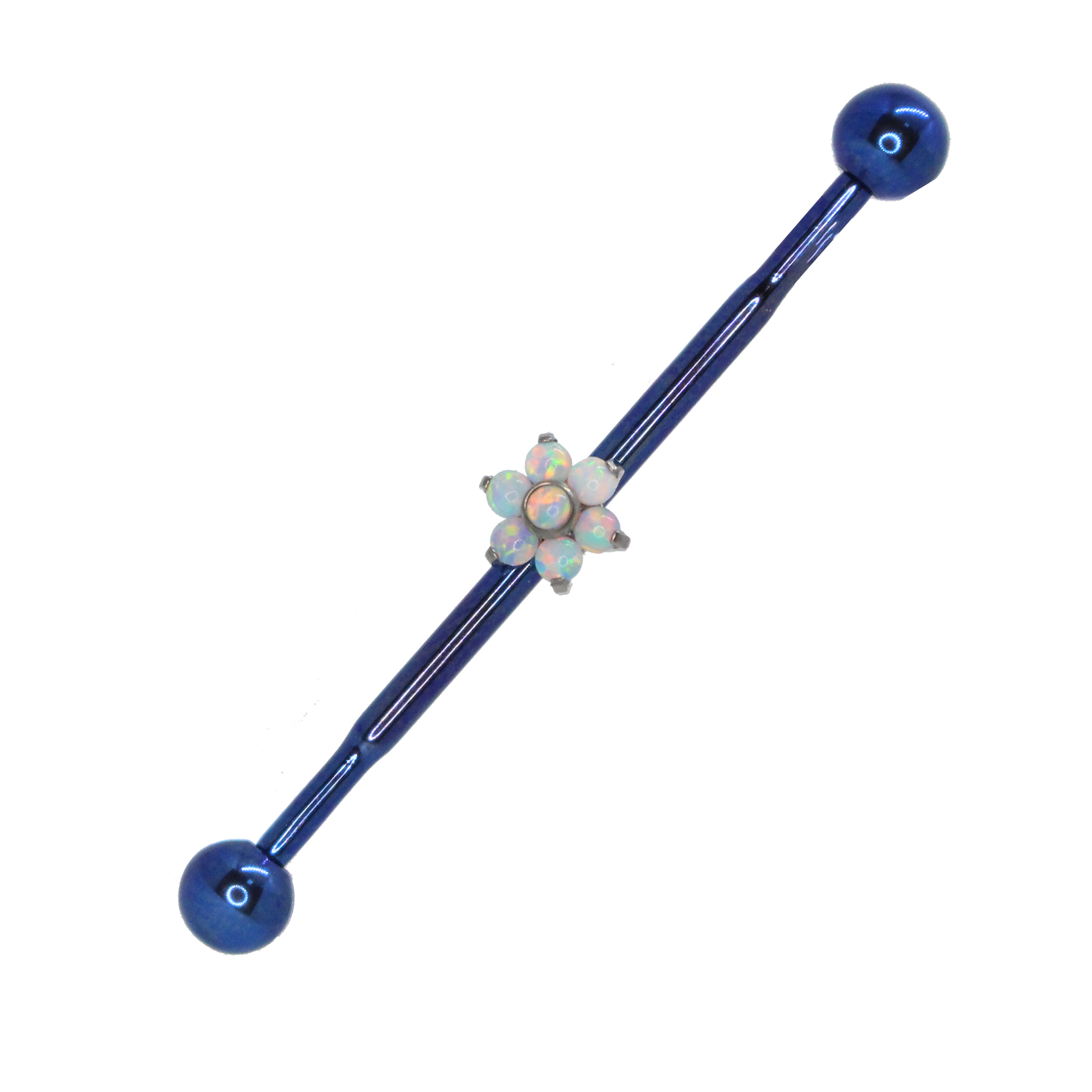 Basic Titanium Gemmed Industrial Barbell